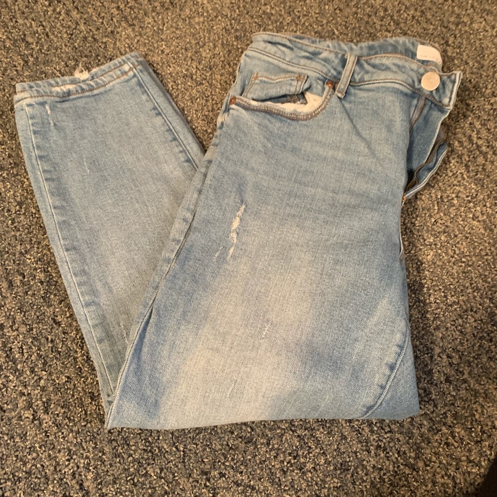Loft curvy skinny crop distressed